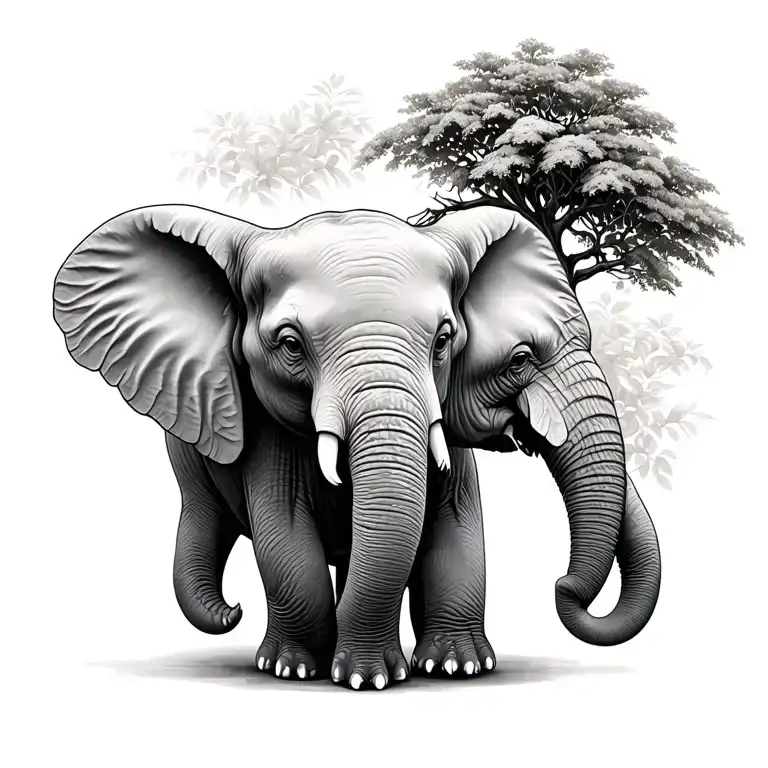 Baby Elephant Growing A Tree Out Of Its Nose