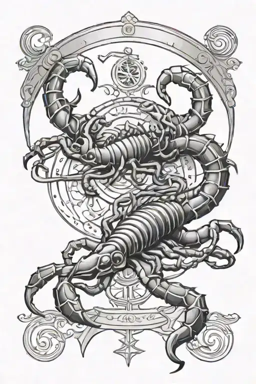 Scorpion And Sagitarius With Libra Zodiac Sign Incorporated