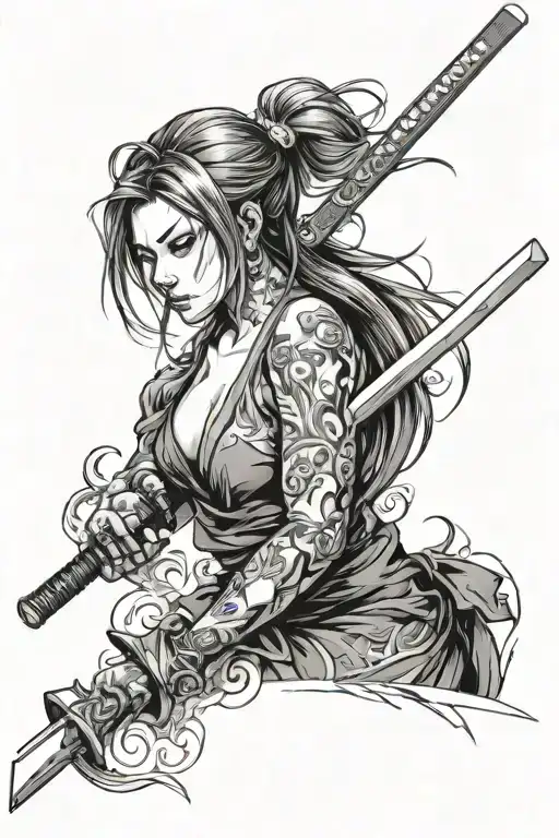 Face Girl With A Katana