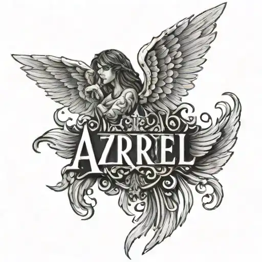 Name Azrael With Angel Wings