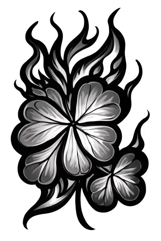 5 Leaf Clover Into Flames