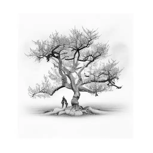 Ash Tree On Fire With Lillys At The Base