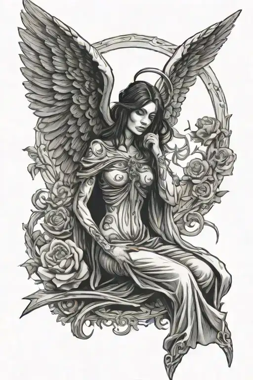 Female Angel Of Death Standing