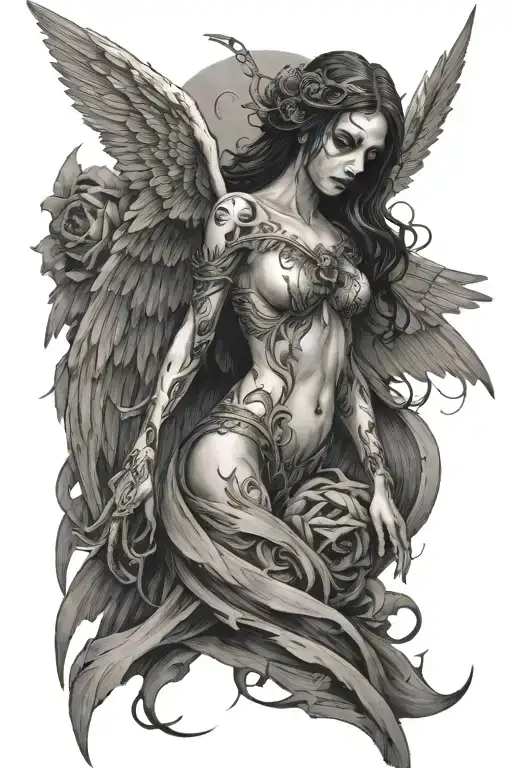 Female Angel Of Death Surrounded