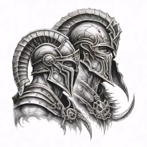 Gladiator And Scorpion Gods Eyes Looking