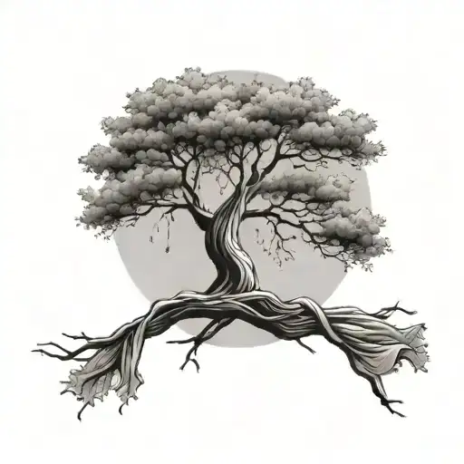 Tree With A Scarf Hanging Off A Branch