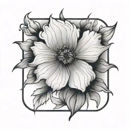 Flowers With Stems Outlines