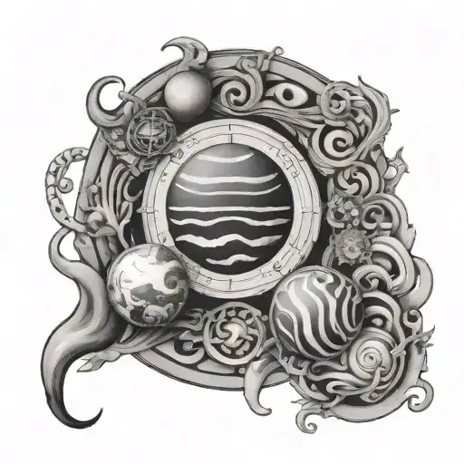 Jupiter Neptune And Earth Alchemic Circle