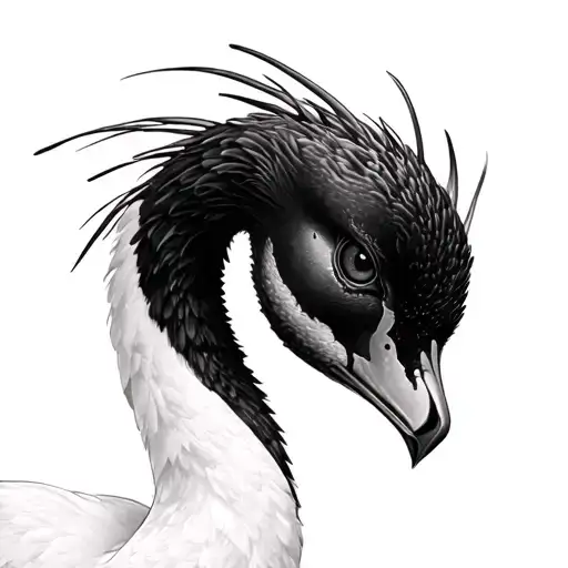 Black Swan With A Scar On Its Eye