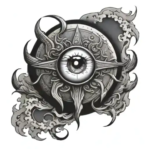 The Symbol Of Moon With Beast Eye