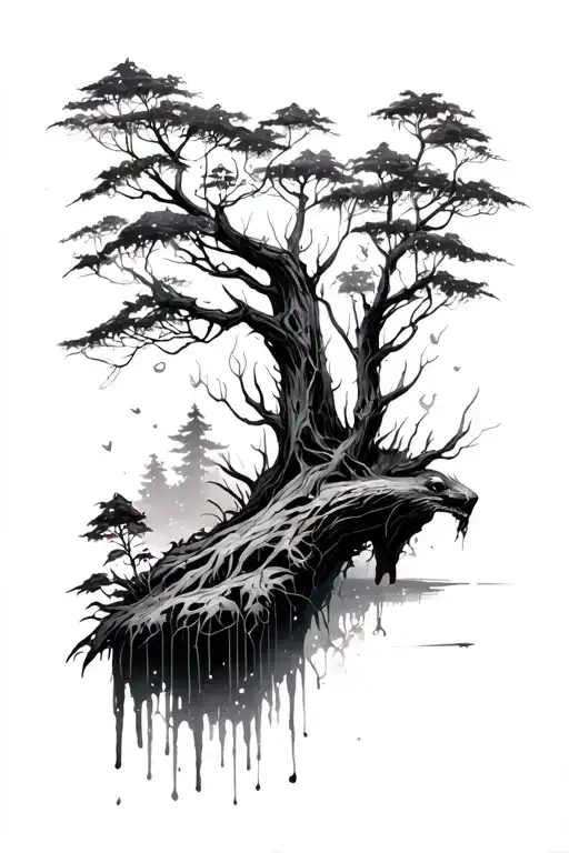 Cyberpunk Nature Scene