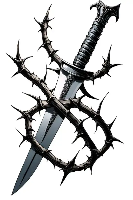 Sword With Thorns Wrapped