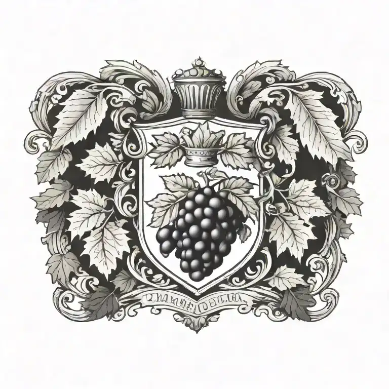 Coat Of Arms With Grape Leaves Holding