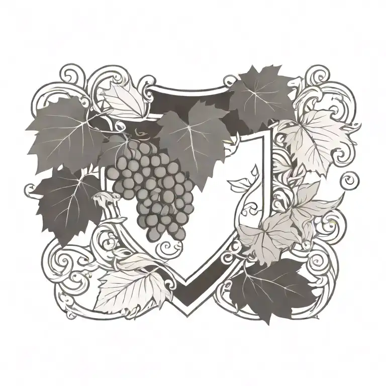 Coat Of Arms With Grape Leaves Holding