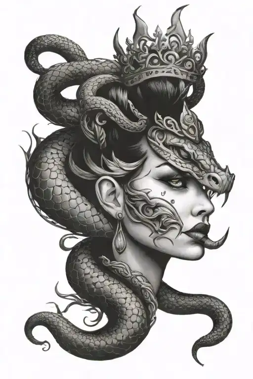 Snake Queen On A Hand