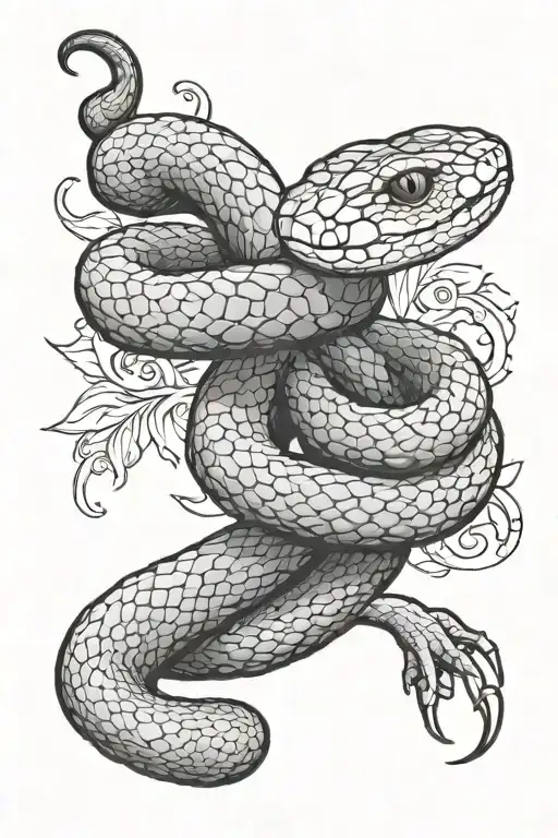 Snake On A Hand Coming