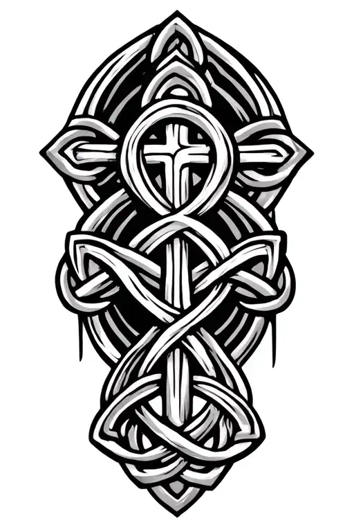Celtic Trinity Knot With Cross