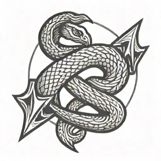 Snake Circle Arrow Piercing