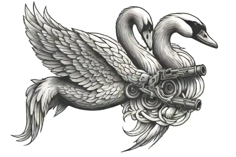 Swan With Gun Intertwined