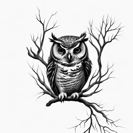Owl On Branch