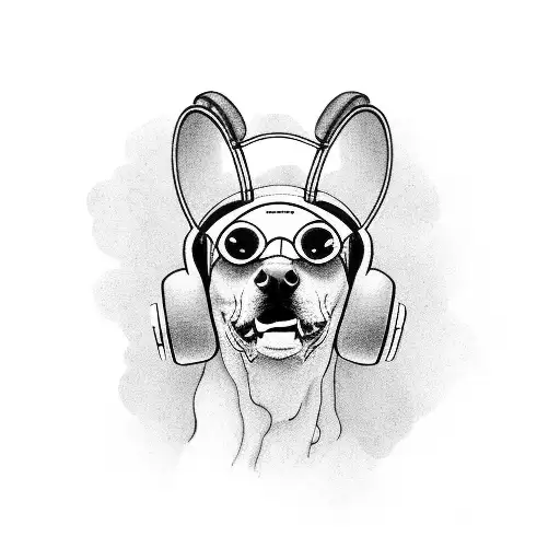 A Dog Wearing Headphones