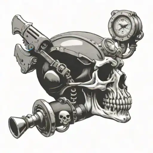Diver Skull With Mask And Regulator Representing The Client's Passions
