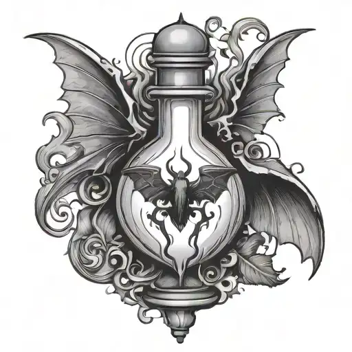 Potion With Bloody Bat Wings