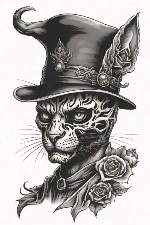 Cat With Skull Mask