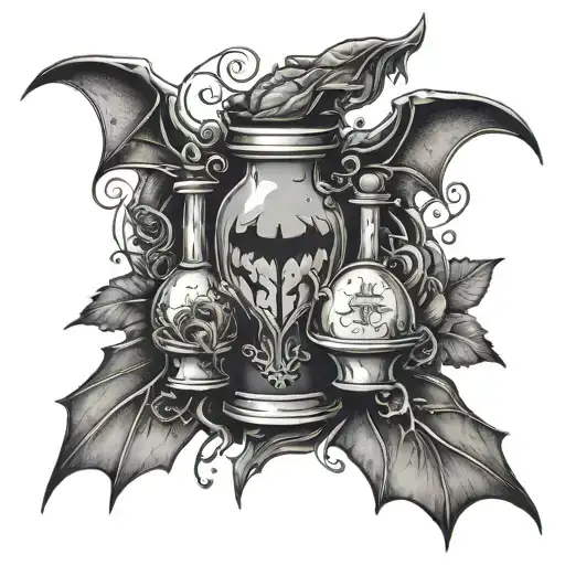 Potion With Bloody Bat Wings