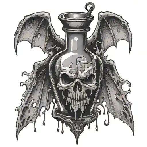 Potion With Bloody Bat Wings