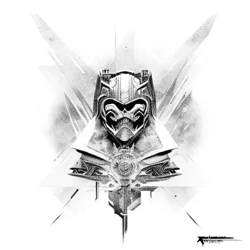 An Abstract Design Combining Elements From Different Video Game Characters