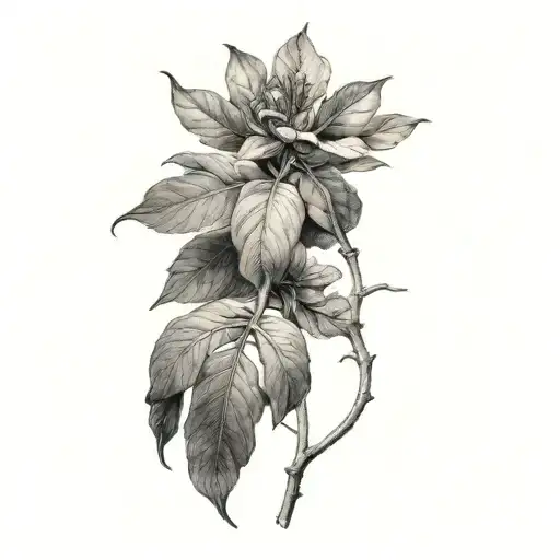 Botanical Sketch From Really Old Book About Plants