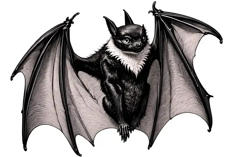 Bat Spreading Its Wings