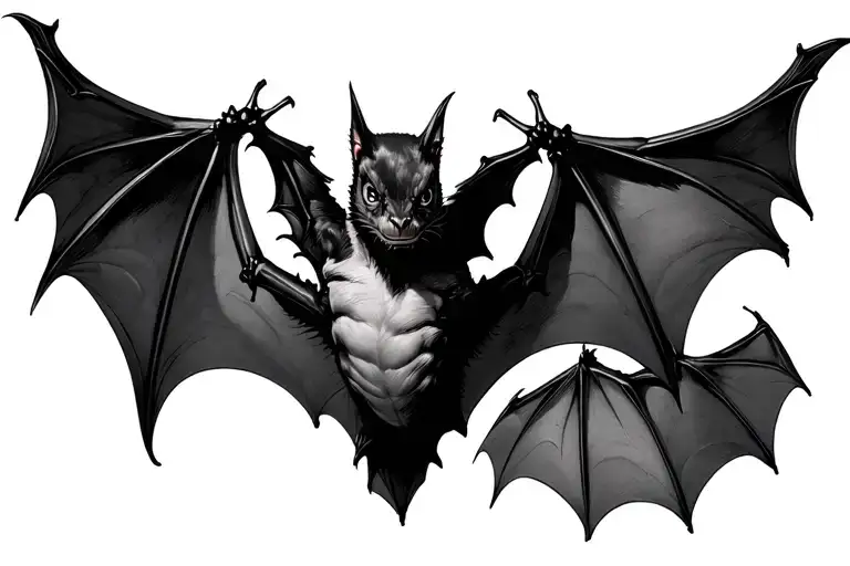 Bat Spreading Its Wings