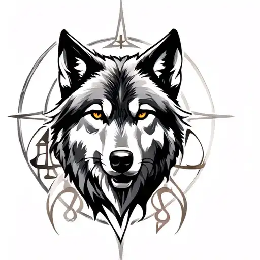 Wolf With Libra Sign