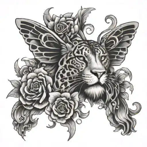 Leo Zodiac With Colon Butterfly Surrounded