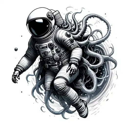 Azathoth Hp Lovecraftian Astronaut Floating In Space