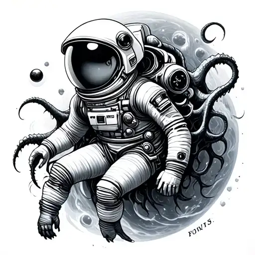 Azathoth Hp Lovecraftian Astronaut Floating In Space