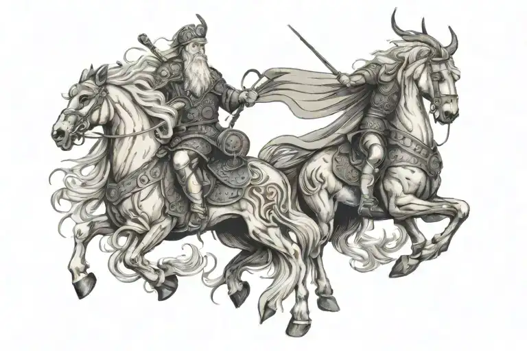 Norse God Odin Riding Sleipnir