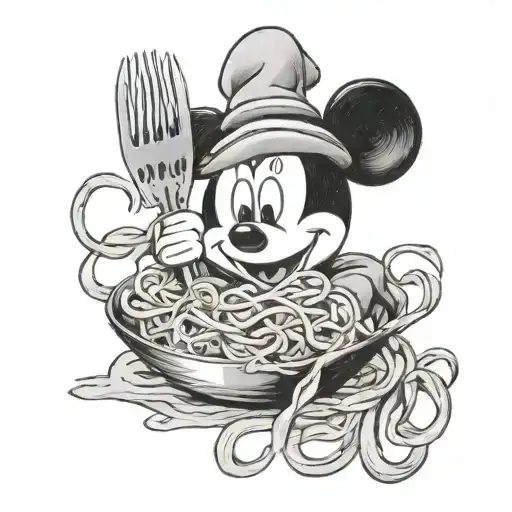 I Want A Fork With Pasta Spun On It And A Mickey Silhouette In The Pasta - Basic