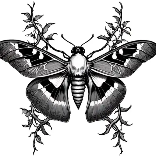 Death Moth With Vines Inside Wings