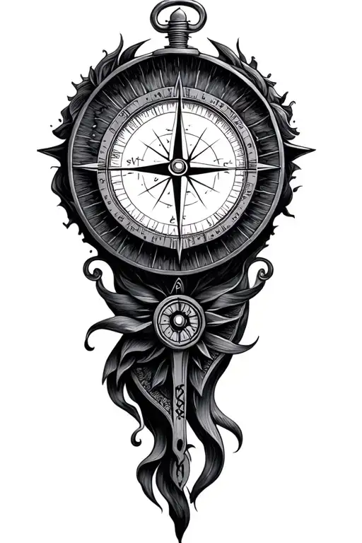 Compass Map Black