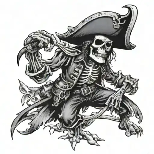 Skeleton Pirate Exploring The Caribbean