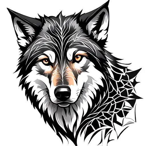 Sacred Geometry Pattern With A Wolf