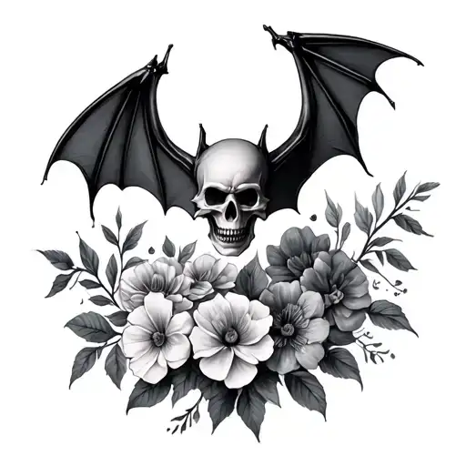 Death Bat With Flowers