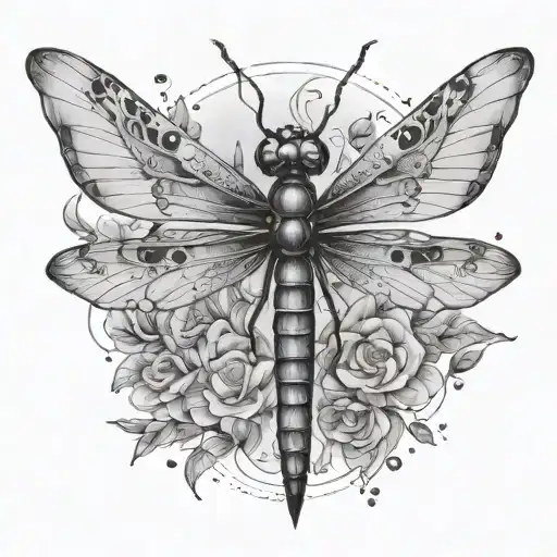 Flowy Dragonfly Spine Tattoo With Celestial Vibes Add Ladybugs And Moths