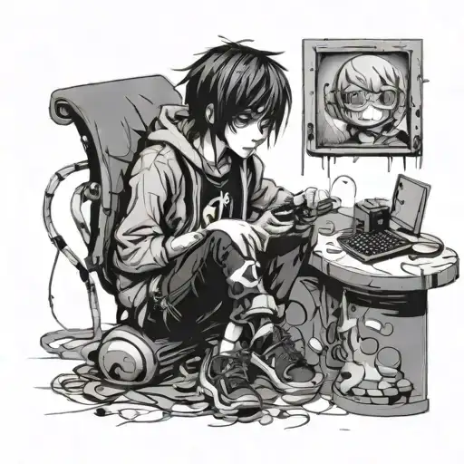 Emo Boy Play Game