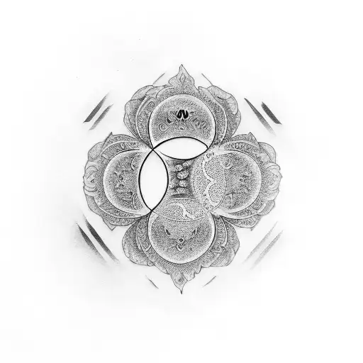Yin-yang Symbol Merging With A Lotus Flower