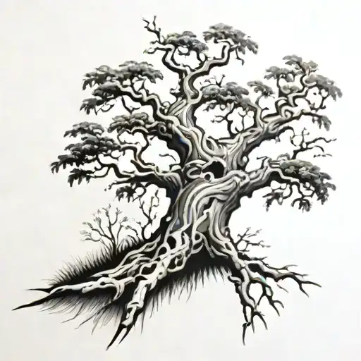 Damaged Tree With New Growth