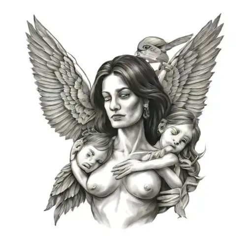 Mother And Two Daughters Jessy And Judith